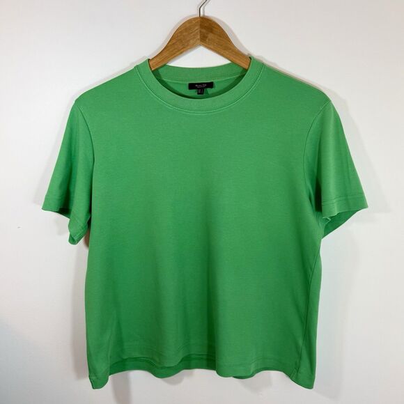 Massimo Dutti Large Perfect Tee Kelly Green Cotton - Picture 1 of 7